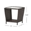 Trenton - Outdoor Side Table With Glass Top - Brown Rattan - Image 3