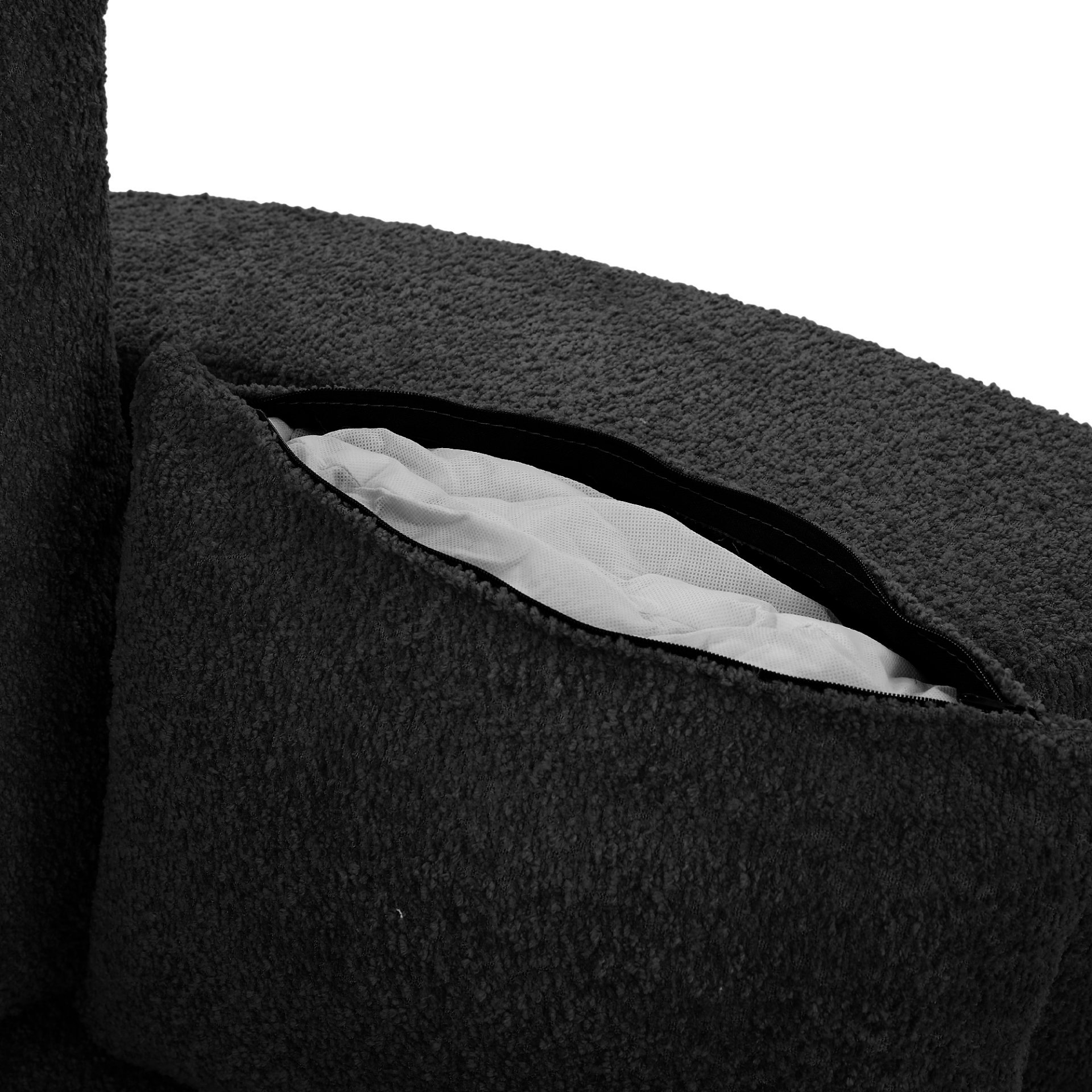 360 Degree Swivel Accent Barrel Chair With Removable Pillows - Black - Image 18