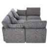 Sectional Sofa Modular Sofa U - Shaped Sofa Couch Sofa Bed L - Shaped Sofa With A Movable Ottoman And Two USB Ports For Living Room - Gray - Image 19