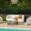 Harper - Indoor/Outdoor Modern Round Coffee Table - Geige Taupe Aluminum - Image 4
