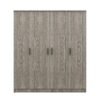 4 Door Wardrobe With 1 Drawer - Gray - Image 12