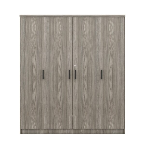 4 Door Wardrobe With 1 Drawer - Gray