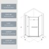 Neo Angle - Frameless Shower Door With Clear Sgcc Tempered Glass - Matte Black - Image 8