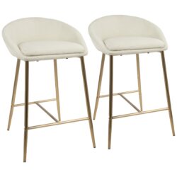 Matisse - Glam Counter Stool (Set of 2) - Gold / Cream