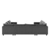 Modular Sectional Reversible U Shaped Couch Set, Free Combination Minimalist Style, Oversized 8 Seat Convertible Sofa - Gray - Image 6