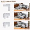 U - Shaped Sectional Sofa Modular Sofa Couch With A Movable Ottoman, A Coffee Table With Hidden Charging Devices For Living Room - Gray - Image 5