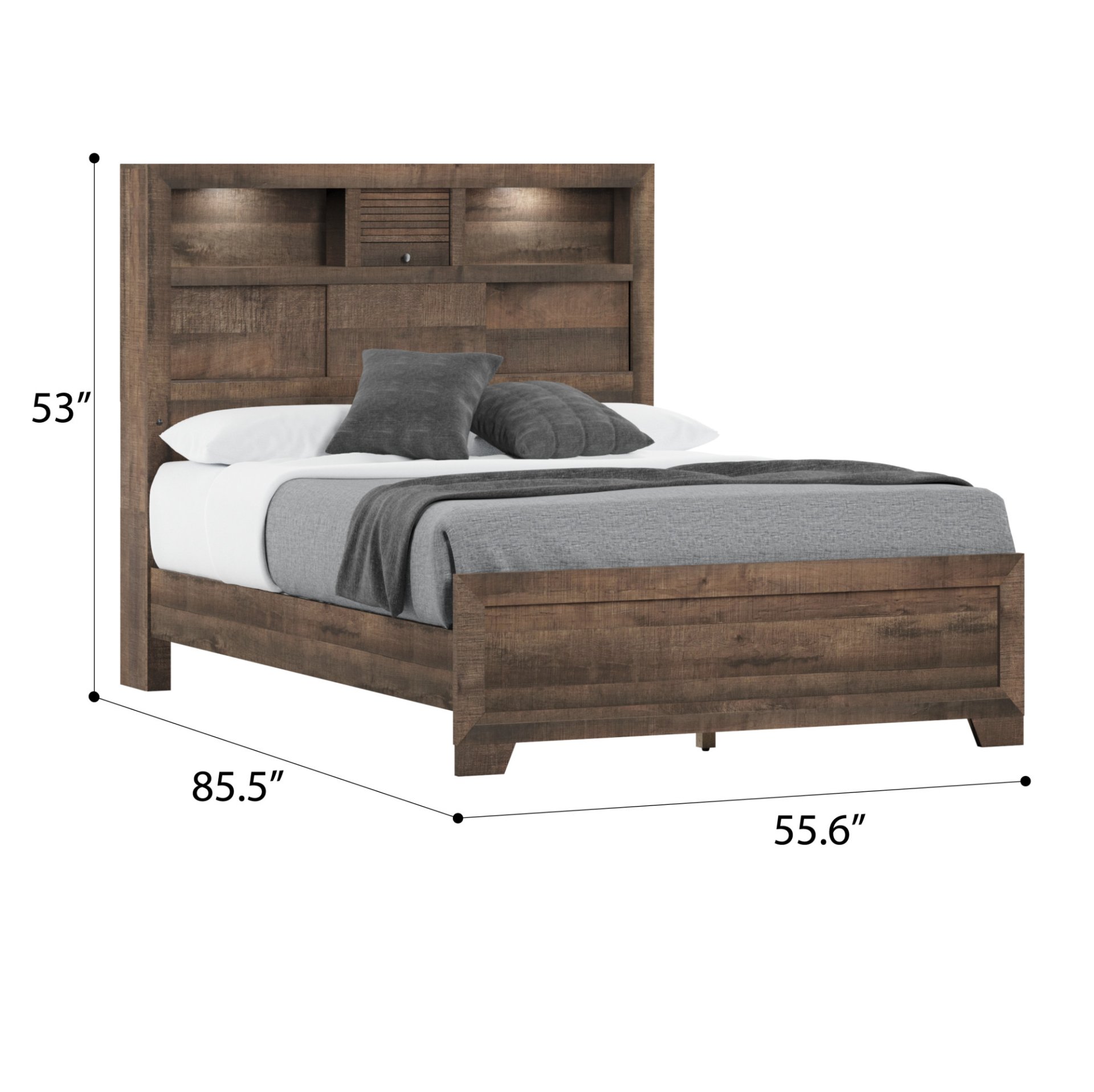 Plinz - Full Bookcase Bed - Brown - Image 5