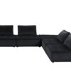 Anna - Velvet 5 Piece Sectional Sofa - Black - Image 5