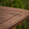 Modern Slat Top Solid Acacia Wood Butterfly Outoor Dining Table - Dark Brown - Image 4