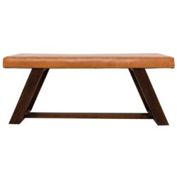 Marley - Genuine Leather Bench - Amber