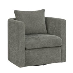 Sutton - Swivel Barrel Chair Ultra Soft Performance Fabric - Gray