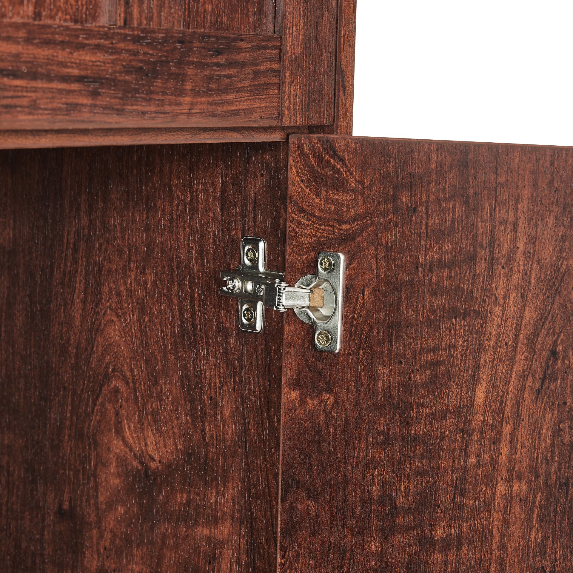 Tall Storage Cabinet With 8 Doors And 4 Shelves, Wall Storage Cabinet For Living Room, Kitchen, Office, Bedroom, Bathroom - Walnut - Image 5