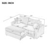 Modern Style Loveseat Sofa Sectional Sofa Couch With Storage Space, A Movable Ottoman, Two USB Ports, Two Cup Holders, A Phone Holder For Living Room - Beige - Image 3