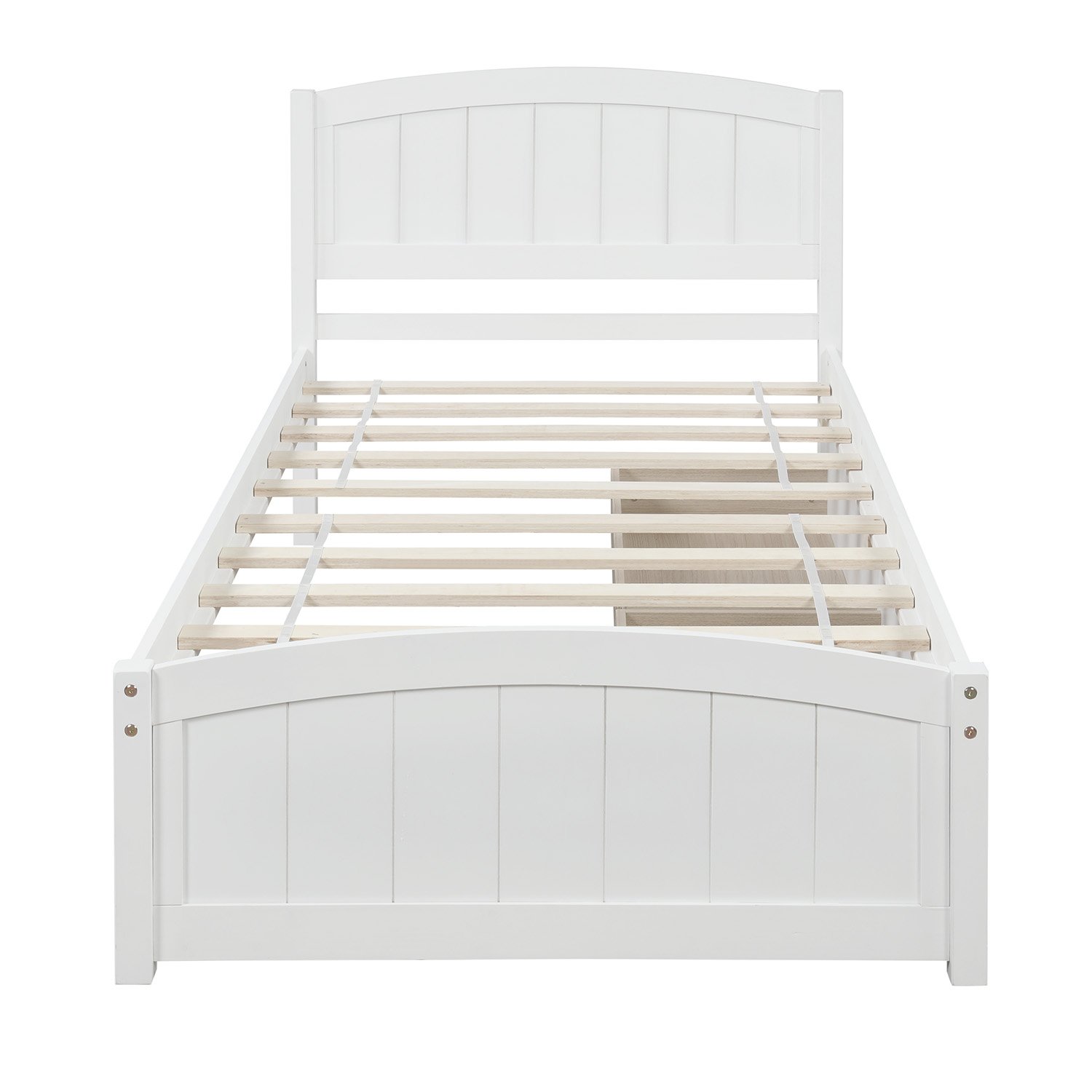 Twin Size Platform Bed & Two Drawers - White - Image 2