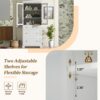 Freestanding Tall Bathroom Cabinet With 2 Adjustable Shelves, 3 Drawers, Soft Close Glass Doors - White - Image 7