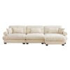 Super Comfort Oversized Modular Sectional Sofa Couch With Movable Ottoman - Cream - Image 12