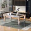 Fashionable Modern Glass Mirrored Coffee Table Cocktail Table With Crystal Design And Adjustable Height Legs - Silver - Image 18