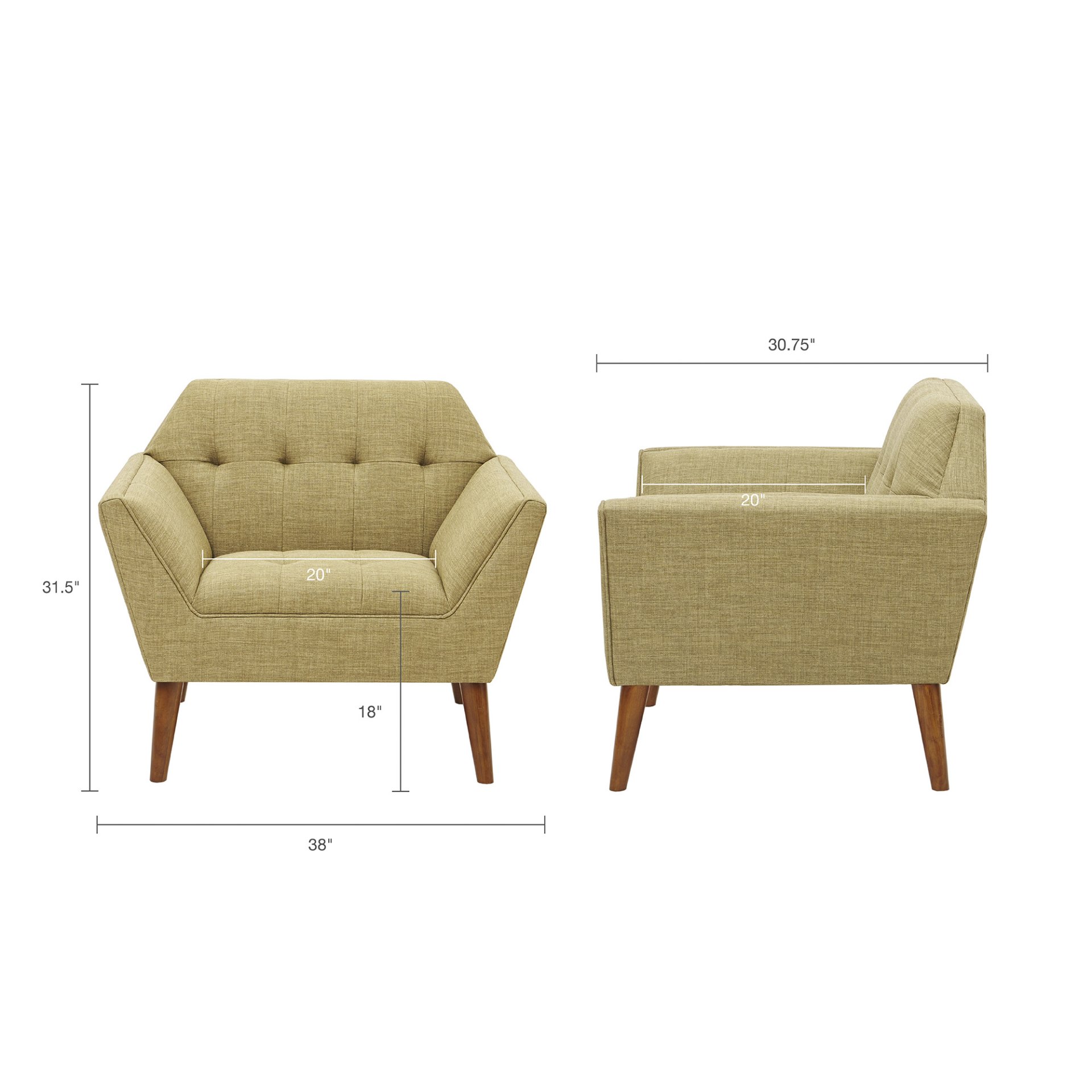 Lounge Chair Mid Century Modern - Pale Green - Image 3