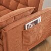 Folding Sofa Bed, Adjustable Back, Access Sofa, Recliner, Single Bed - Orange - Image 5
