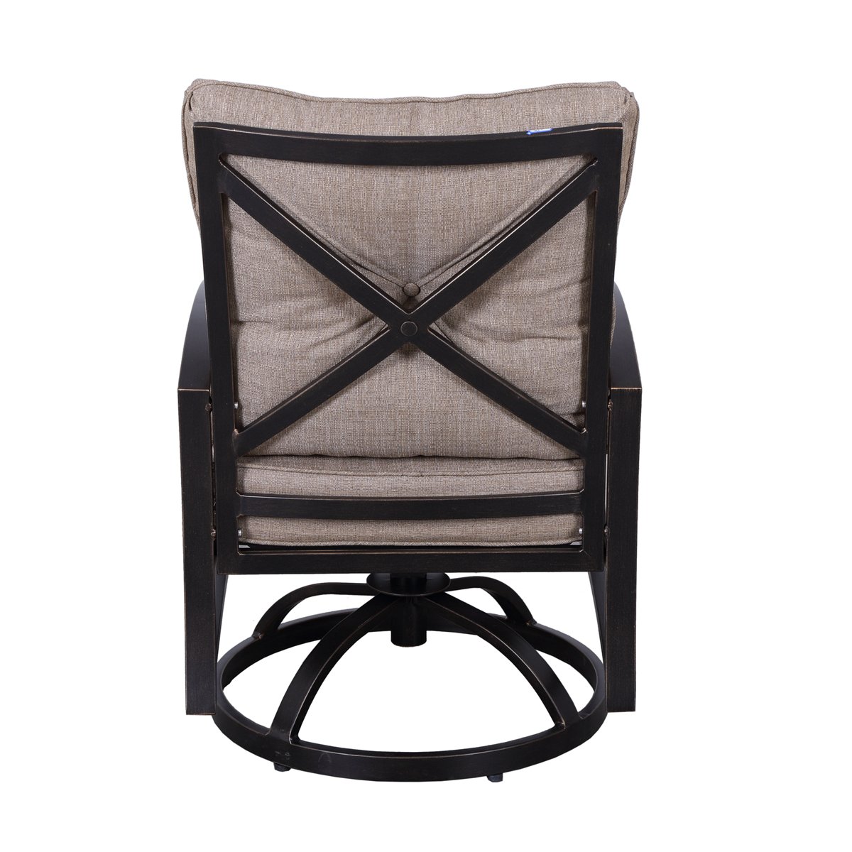 Modern Dining Swivel Chair With Back And Seat Cushion (Set of 2) - Antique Bronze - Image 3