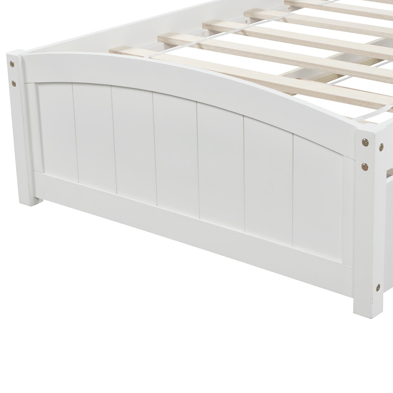 Twin Size Platform Bed & Two Drawers - White - Image 8