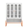 Modern Minimalist Double Door Shoe Cabinet With Adjustable Mesh Doors - White - Image 11