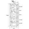 Corner Curio Cabinet With Lights, Adjustable Tempered Glass Shelves, Mirrored Back, Display Cabinet (E26 Light Bulb Not Included) - Walnut - Image 3