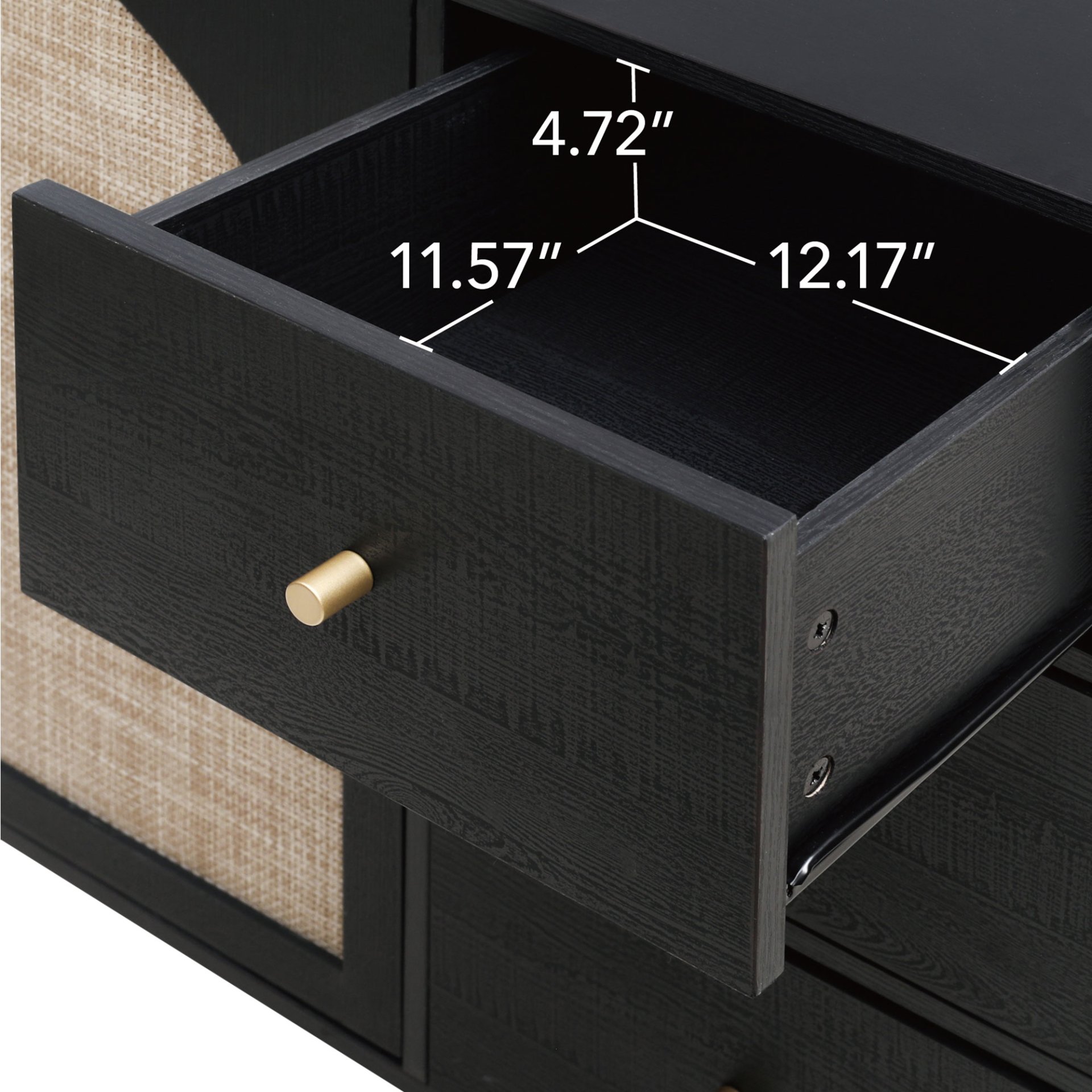 2 Door, 3 Drawer Cabinet, Suitable For Bedroom - Black - Image 7