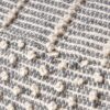 Diamond - Handcrafted Faux Yarn Pouf - Ivory / Gray - Image 4