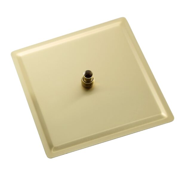 8" Stainless Steel Square Rainfall Shower Head Wall & Ceiling Mount With Self Cleaning Nozzles & Full Body Coverage - Gold