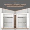 Frameless Shower Door, Double Sliding Shower Door, Clear Tempered Glass Shower Enclosure With Square Rail, Double Side Easy Clean Coat, Finished With Buffer - Brushed Nickel - Image 13