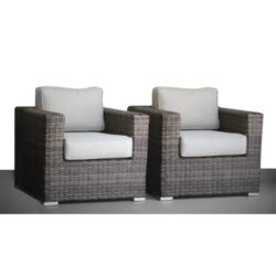 Comfort - Ready Patio Chair With Cushions Ideal For Outdoor Relaxation - Espresso / Gray