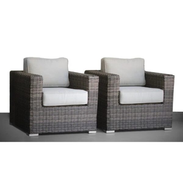 Comfort - Ready Patio Chair With Cushions Ideal For Outdoor Relaxation - Espresso / Gray