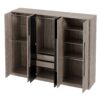 6 Doors Wardrobe Storage For Bedroom, With 2 Drawers Inside - Black / Nature - Image 3