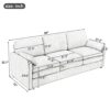 Cozy Upholstered 3 Seater Sofa Oversized Comfy Cloud Sofa Double Cushion 3 Seater Sofa Plush Cushion Sofa Couch For Living Room - Beige - Image 3