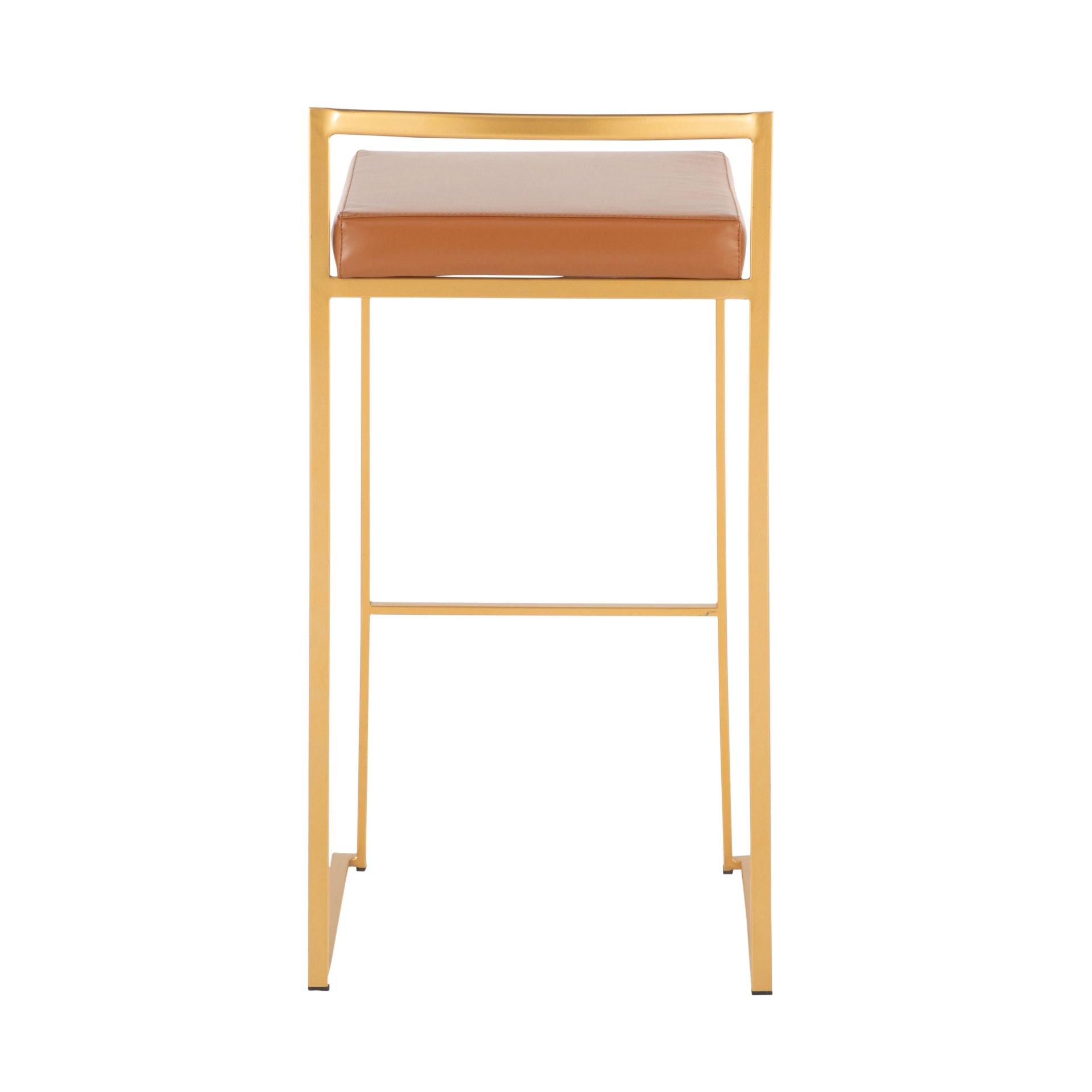 Fuji - Contemporary Barstool (Set of 2) - Gold / Camel - Image 5