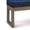 Milltown - Footstool Small Ottoman Bench - Distressed Dark Blue - Image 4