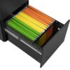 2 Drawer File Cabinet With Lock, Steel Mobile Filing Cabinet On Anti - Tilt Wheels, Rolling Locking Office Cabinets Under Desk For Legal / Letter Size - Black - Image 7