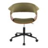 Vintage Mod - Mid-Century Modern Office Chair - Black / Walnut / Green - Image 5