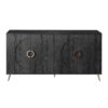 Modern Lacquered 4 Door Wooden Cabinet Sideboard Buffet Server Cabinet Storage Cabinet, For Living Room, Entryway, Hallway, Office, Kitchen And Dining Room - Distressed Black - Image 7