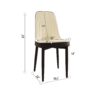 Modern Dining Chair (Set of 2) With Cushions And Metal Legs - Beige / Black - Image 3