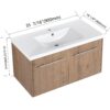 Floating Bathroom Vanity With 36" Cabinet And Resin Sink Soft Close Doors Plywood Construction - Imitative Oak - Image 5