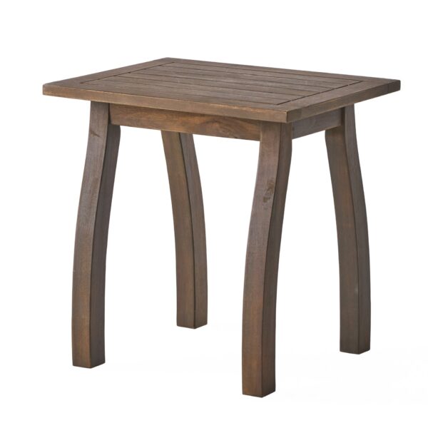 Kinesis - Outdoor Side Table With Slatted Top And Wood Frame - Gray