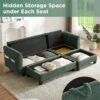 Upholstered Sectional Sofa With Movable Ottoman And Storage - Green - Image 6