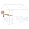 Full Size Bed House Frame With Desk, Shelves, Power Outlets And USB Ports - White - Image 23