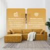 2 Pices Free Combination Minimalist Style Modular Sectional, Wrinkle Resistant Couch Set L Shaped Compressed Sofa For Living Room - Yellow - Image 23