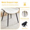 Modern Style Extended Seat Cushion Dining Chair Set, Splicing 4 Pieces - White / Black - Image 5