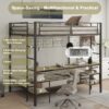 Ethan - Full Over Twin Bunk Bed With Desk, Charging Station, Storage Shelves, Safety Guard & Stairs - Black - Image 12