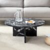 Versatile Round Coffee Table For Various Interior Styles, Exhibiting Modern Minimalism And Nordic Charm - Black / Black White - Image 4