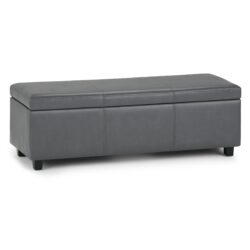 Avalon - Storage Ottoman Bench - Stone Gray